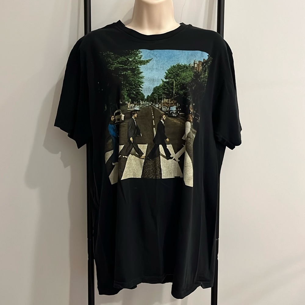 The Beatles Abbey Road Graphic Cotton Tee Black Short Sleeve Men Size XL